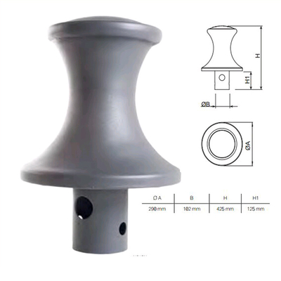 Antique Street Cast Iron Bollards Ductile Iron Metal Barrier Powder Coating Surface