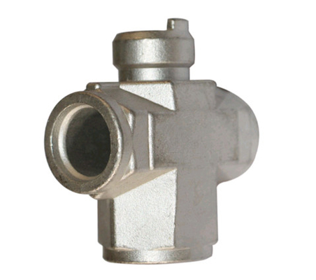 304 Stainless Steel 3 Way Valve Body Casting Natural Color Sandblasting Finish