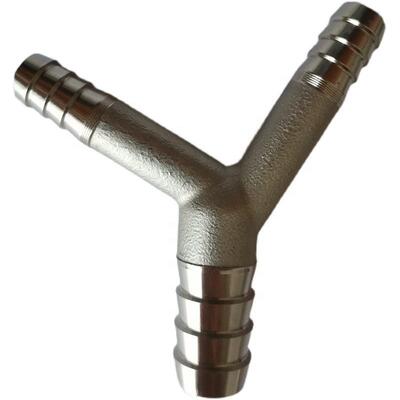 Roestvrij staal 304 Y-type Barb Tee Fitting met aangepaste grootte en investeringsgiet voor drie-weg slangverbinding